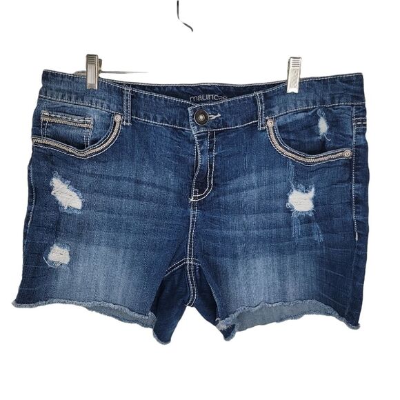 Maurices ripped/distressed denim jean shorts size 18 - Picture 1 of 2